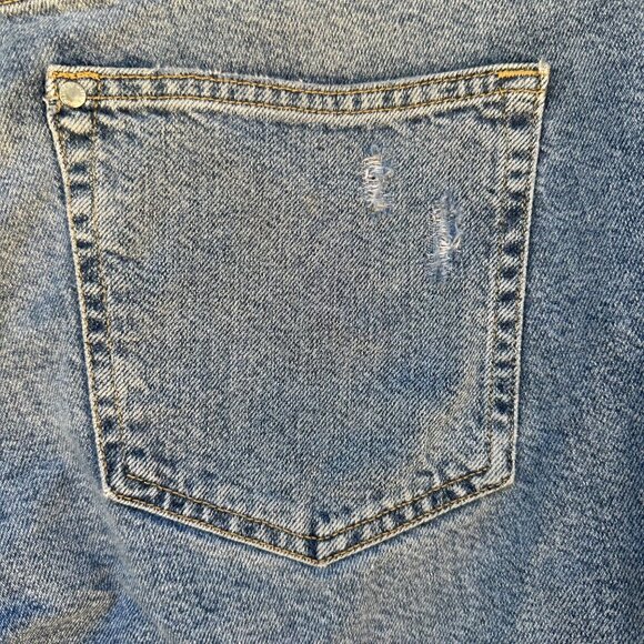 & Denim Boyfriend Fit Destroyed Taille Basse Light Blue Jeans Size 10 - Picture 13 of 13